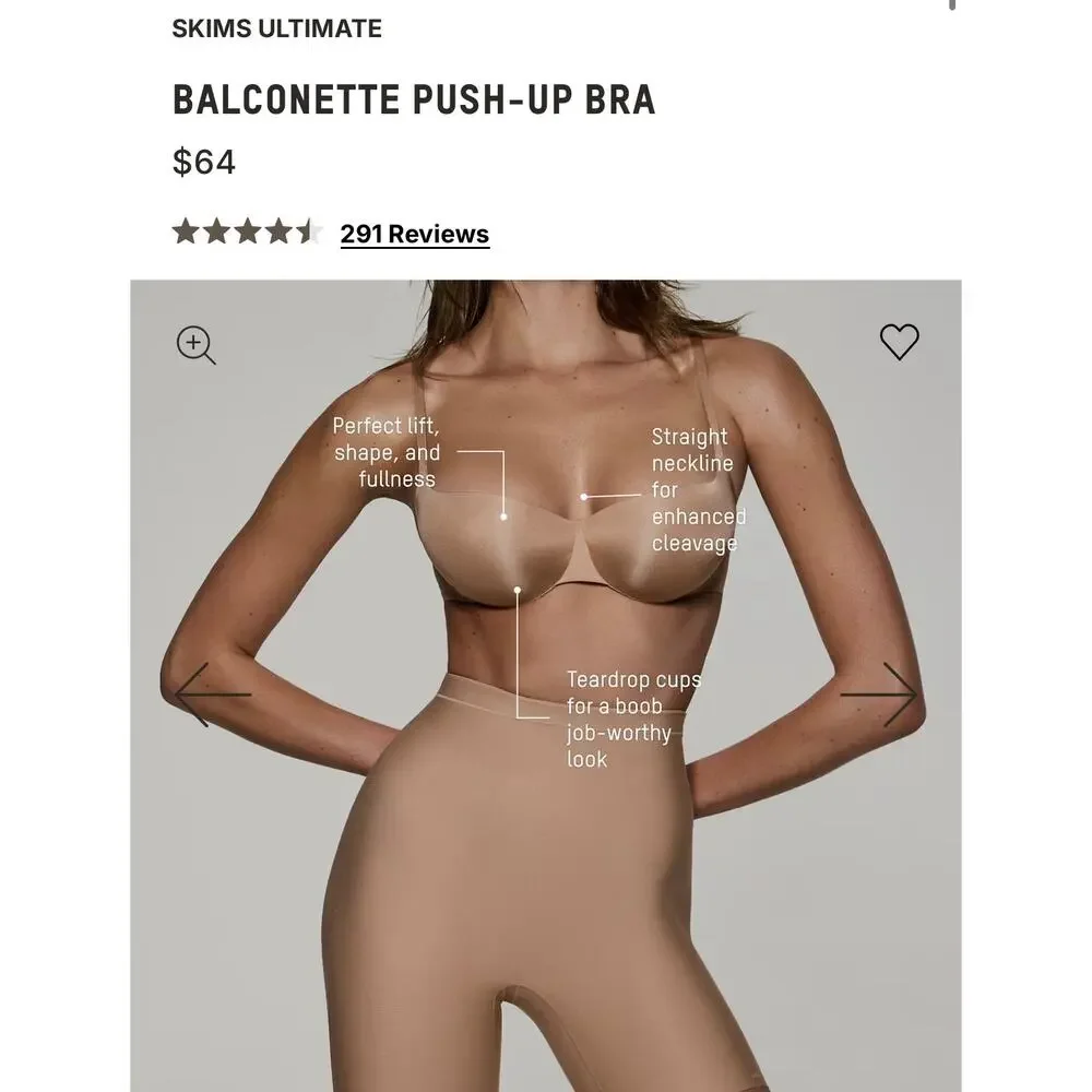 NEW W Tags Skims Ultimate Balconette Push-Up Bra - Picture 3 of 6